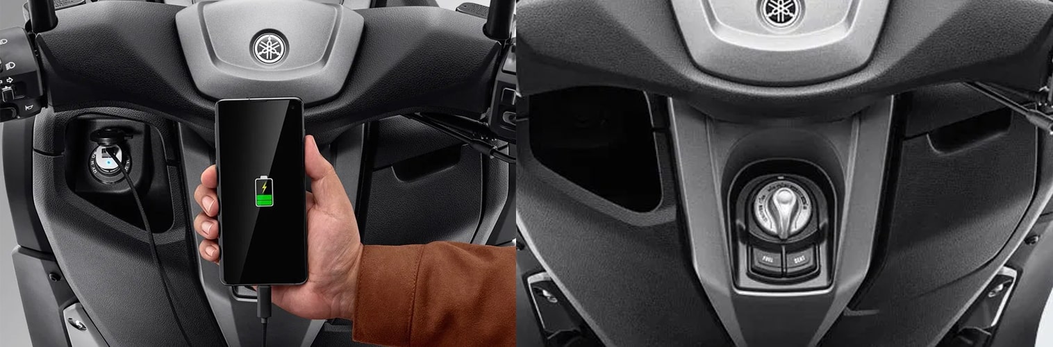 All New Yamaha Nmax 2020 ช่องชาร์จและช่องสตาร์ท