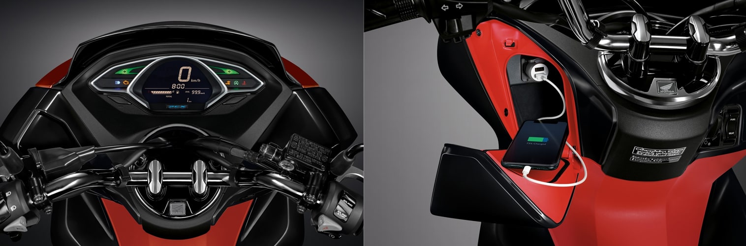 PCX150 2020 หน้าปัดและช่องเก็บของด้านหน้าพร้อม USB