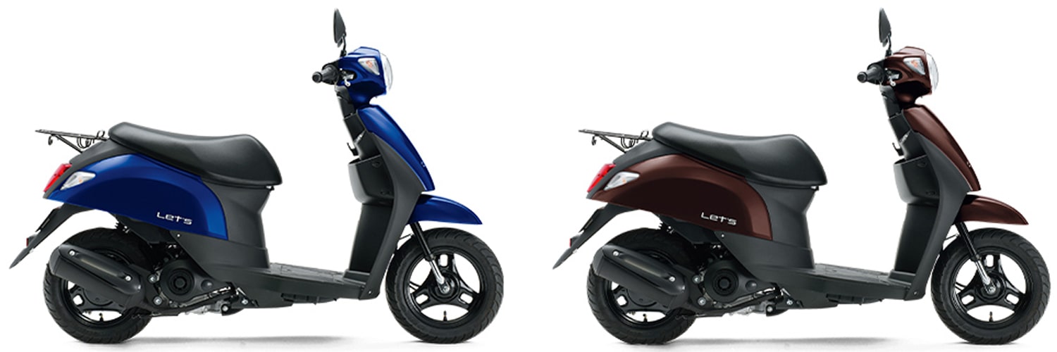 Suzuki Let's 50 2020 สีน้ำเงินและสีน้ำตาล