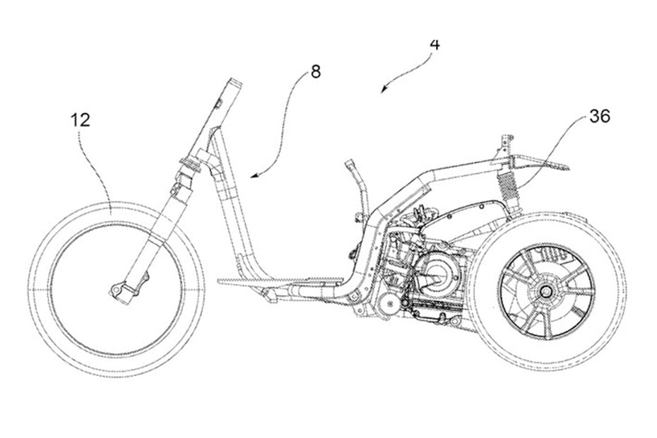 Piaggio สิทธิบัตรจักรยานยนต์ 3 ล้อ