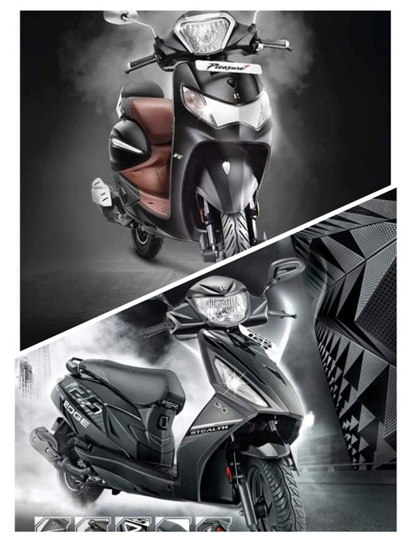 Hero Pleasure Plus 2021 สีดำด้านหน้า