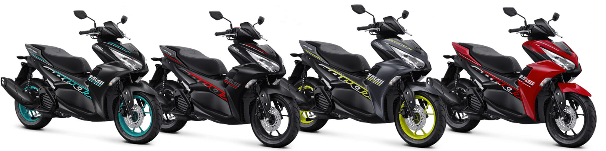 New AEROX 155 2022 สีดำ-ฟ้า สีดำ สีเทาแมท สีแดง