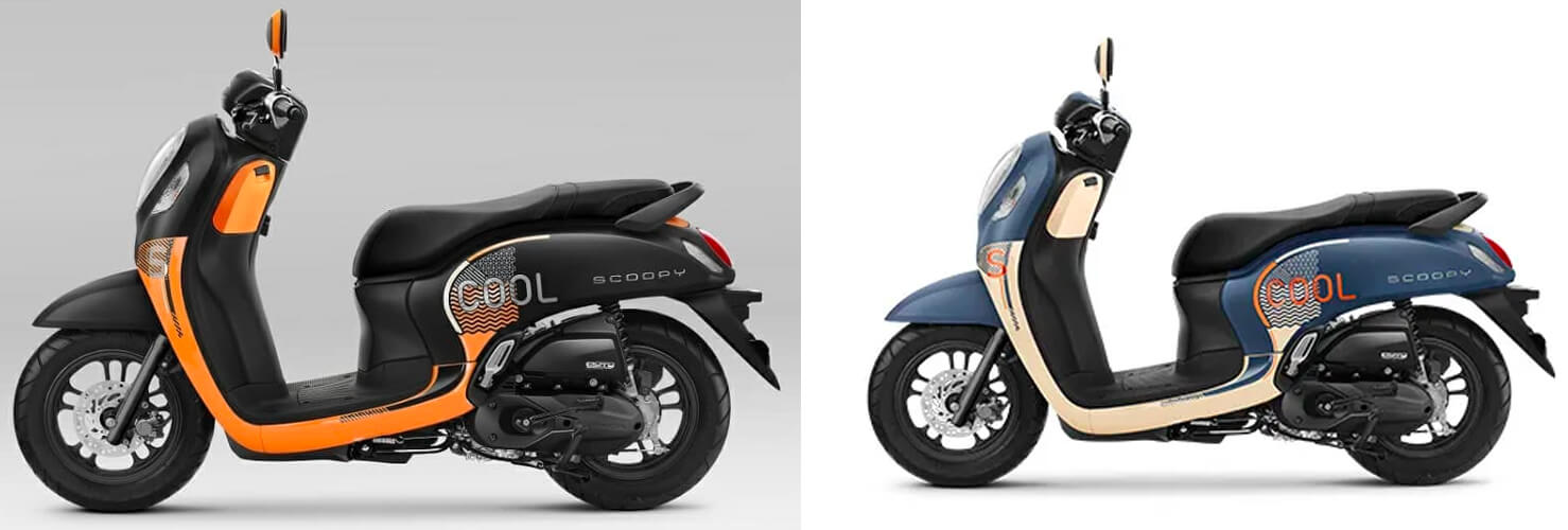 Honda Scoopy 2022 รุ่น Fashion สีดำและสีน้ำเงิน
