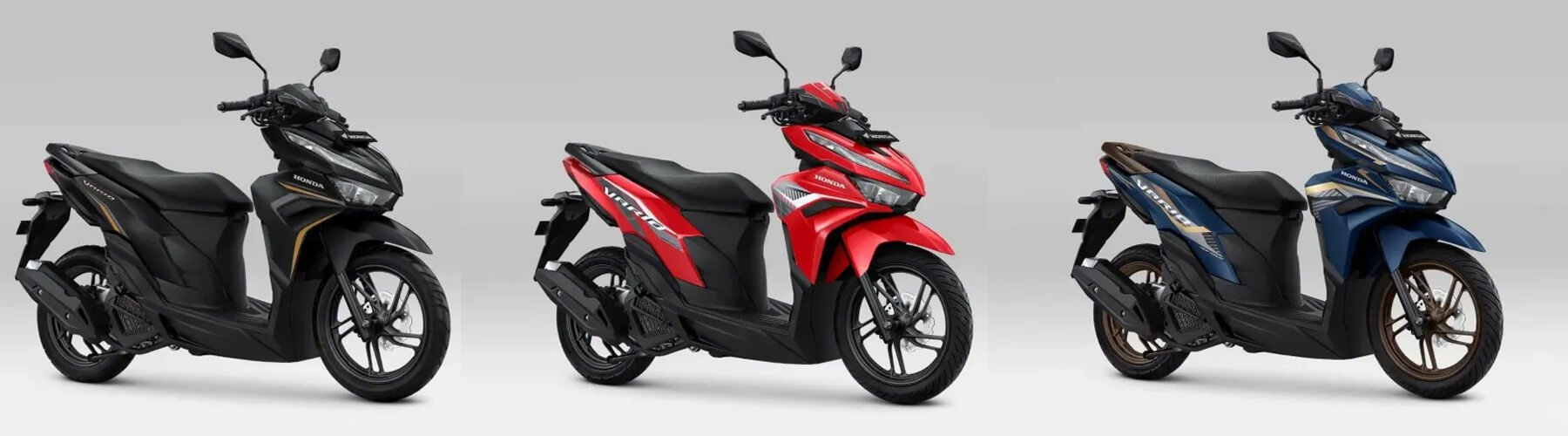 New Vario 125 2023 สีดำ สีแดงและสีน้ำเงิน