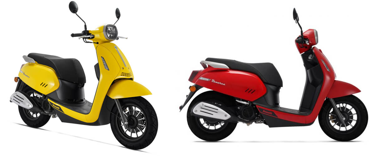 New Panarea 125 2023 สีเหลืองและสีแดง