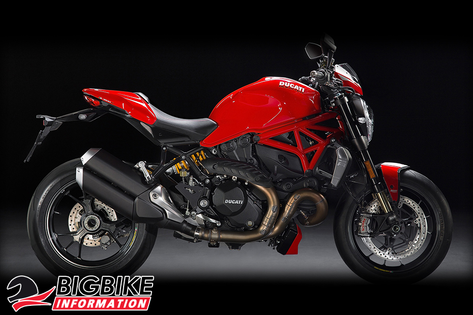 ภาพ Ducati Monster 1200 R สีแดง ด้านข้าง