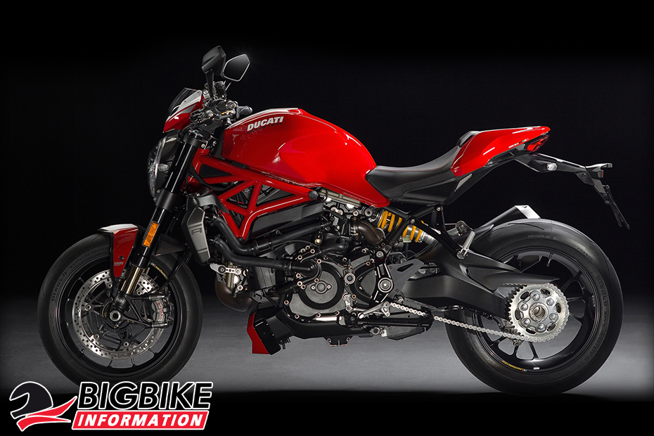 ภาพ Ducati Monster 1200 R สีแดง ด้านข้าง