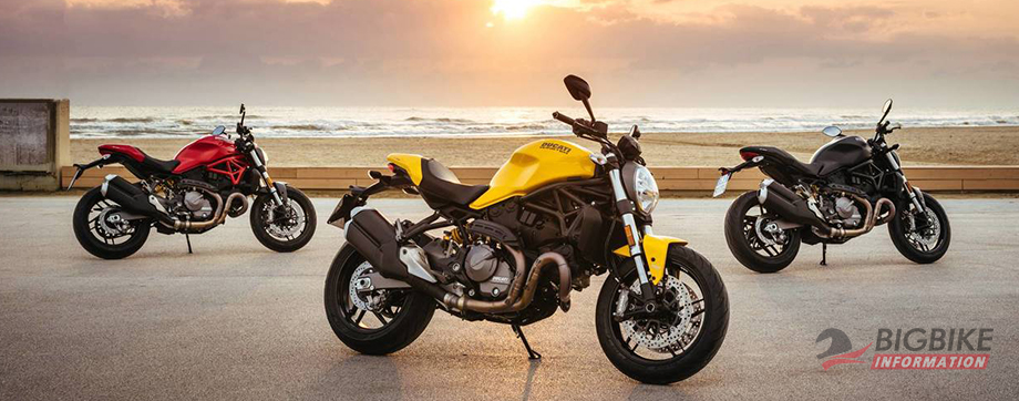 ภาพ Ducati Monster 821 สีเหลือง สีแดง สีดำ