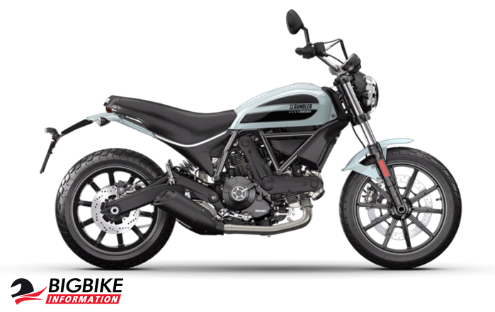 ภาพ DUCATI SCRAMBLER SIXTY2 สีฟ้า Ocean Grey ด้านข้าง