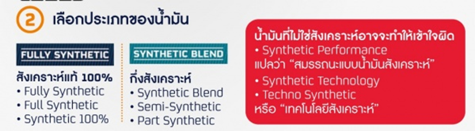 การเลือกประเภทของน้ำมัน