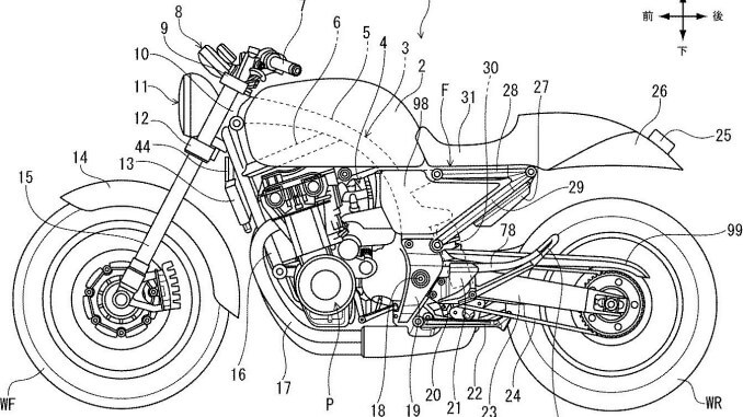 สิทธิบัตรใหม่ Honda เตรียมสร้าง Cafe Racer Motor
