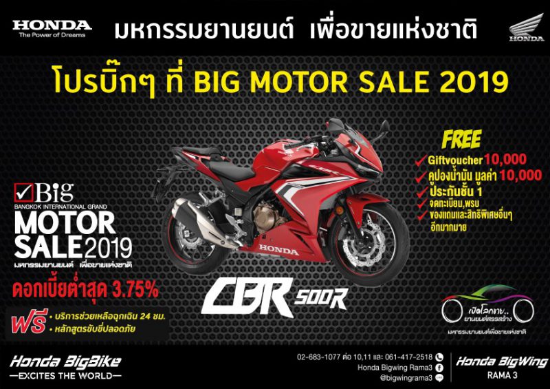 โปรโมชั่นสำหรับฮอนด้า รุ่น CBR500R