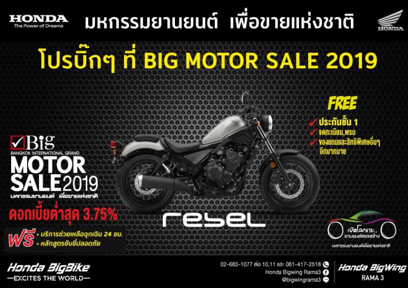 โปรโมชั่นล่าสุด Honda BigWing