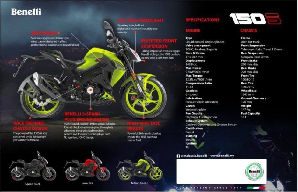 Benelli BN150S รายละเอียดที่น่าสนใจ