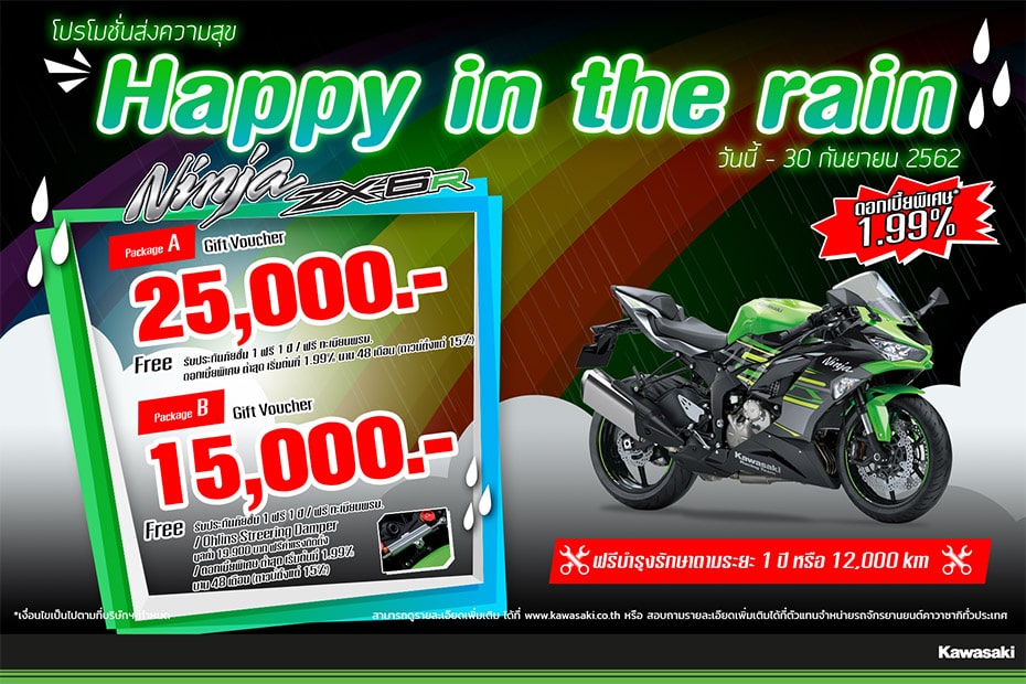 โปรโมชั่นบิ๊กไบค์ kawasaki เดือนกันยายน 2562