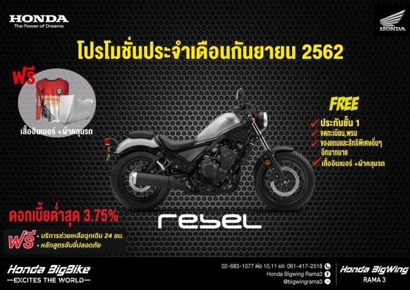 โปรเด็ด Honda BigWing Rama3 รุ่น Rebel