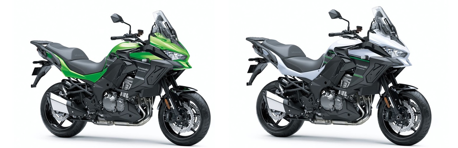 Versys 1000 2020 สี Candy Lime green และสี Pearl Flat Stardust White