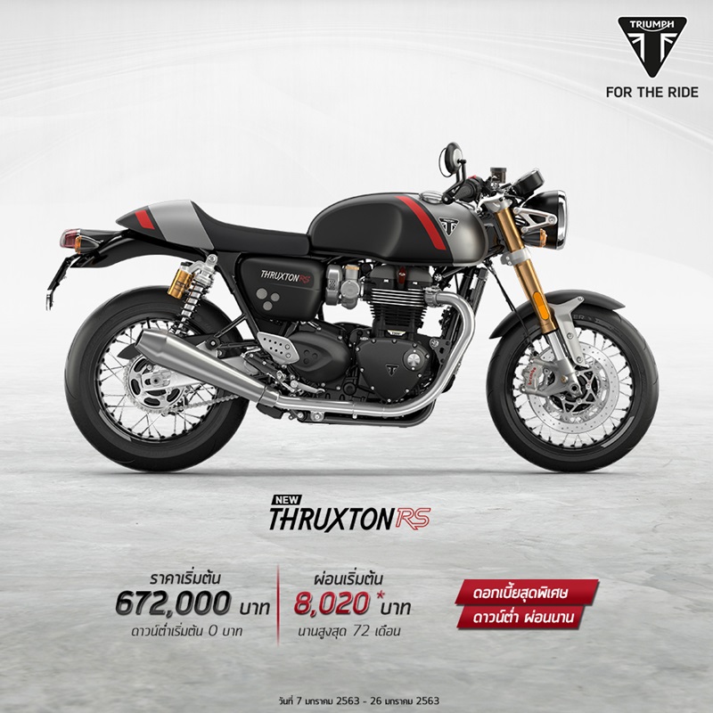 โปรโมชั่นไทรอัมพ์ รุ่น New Thruxton RS ประจำเดือนมกราคม 2563