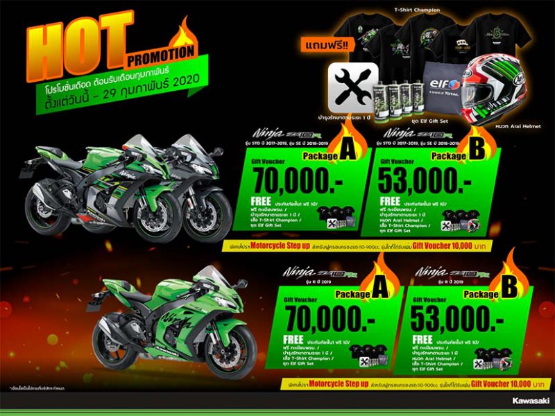โปรโมชั่นสุดฮอต Kawasaki รุ่น Ninja ZX-10R ก.พ.63