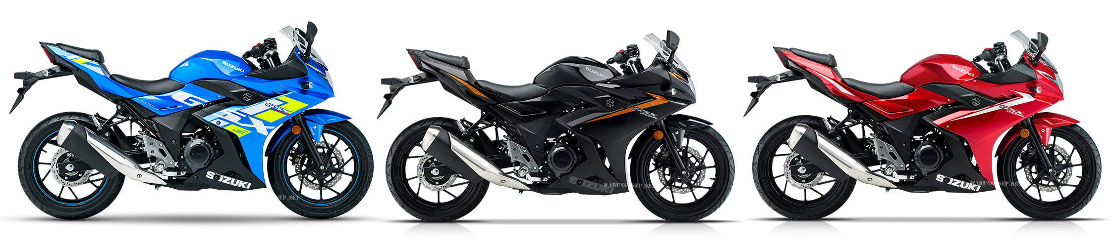 New GSX-250R 2022 สีฟ้า-สีดำและสีแดง