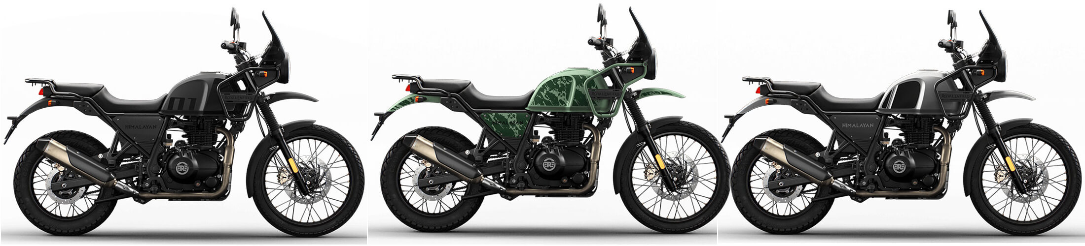 New Himalayan 2023 สีดำ สีเขียว สีเทา