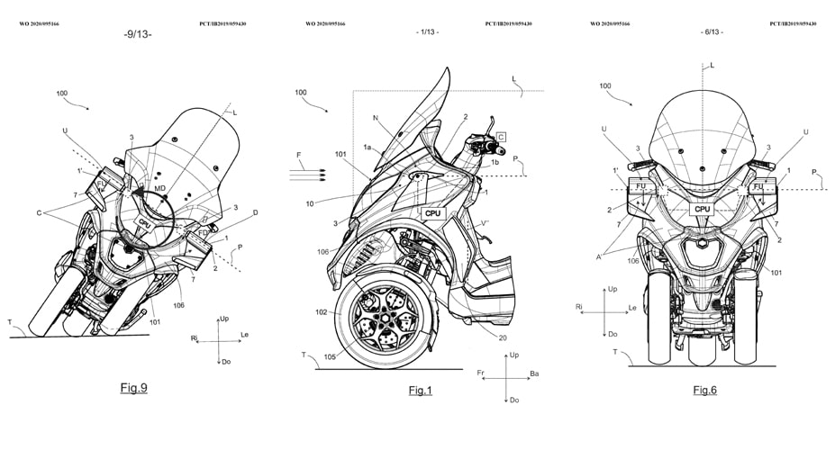 Piaggio ภาพร่างสิทธิบัตรใหม่ การทำงาน