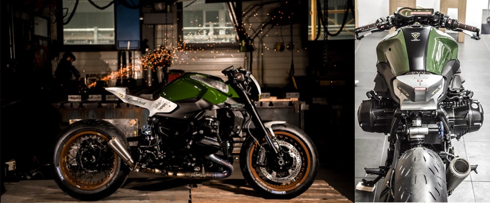 R1200R GOODWOOD 12 ด้านข้างและด้านบนจักรยานยนต์