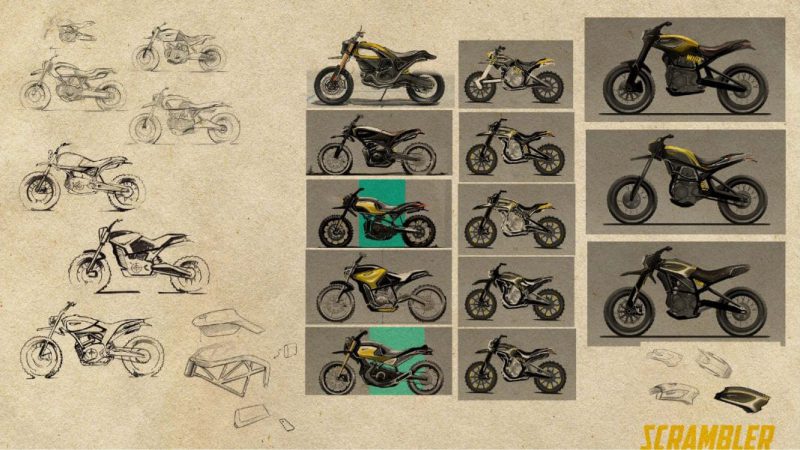 ภาพร่างการออกแบบคาดเป็น Ducati Scrambler 1100 Pro ใหม่ การออกแบบต่างๆ