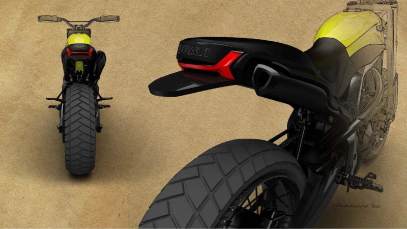 ภาพร่างการออกแบบคาดเป็น Ducati Scrambler 1100 Pro ใหม่ การออกแบบต่างๆ