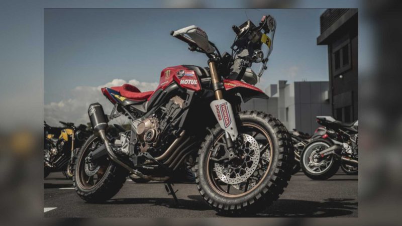 ฮอนด้า CB650R สไตล์ Rally Raid ด้านหน้า