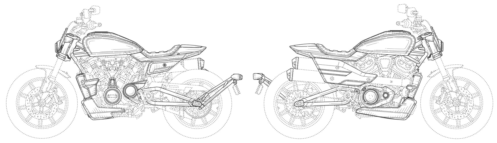 สิทธิบัตรใหม่ Harley-Davidson Flat Tracker ด้านข้าง