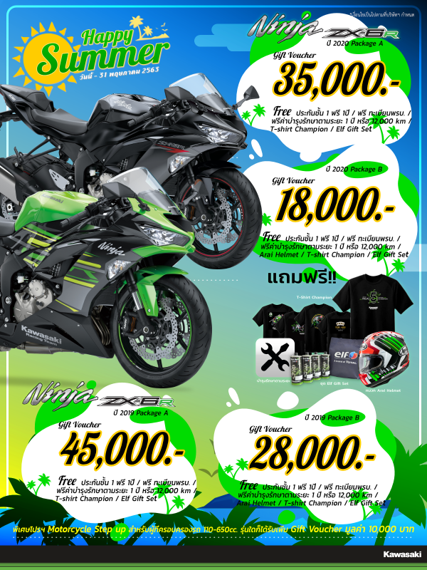 โปรโมชั่นคาวาซากิรุ่น Ninja ZX-6R (2019) พ.ค. 63
