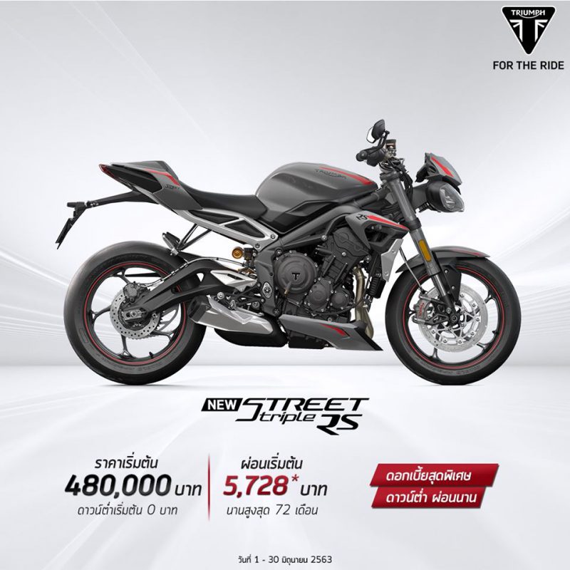 โปรโมชั่นรถจักรยานยนต์ไทรอัมพ์ New Street Triple RS มิ.ย.63