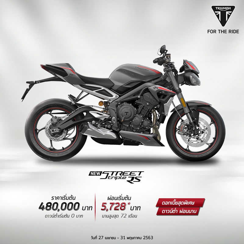 โปรโมชั่นสำหรับไทรอัมพ์ รุ่น Street Triple RS พ.ค.63