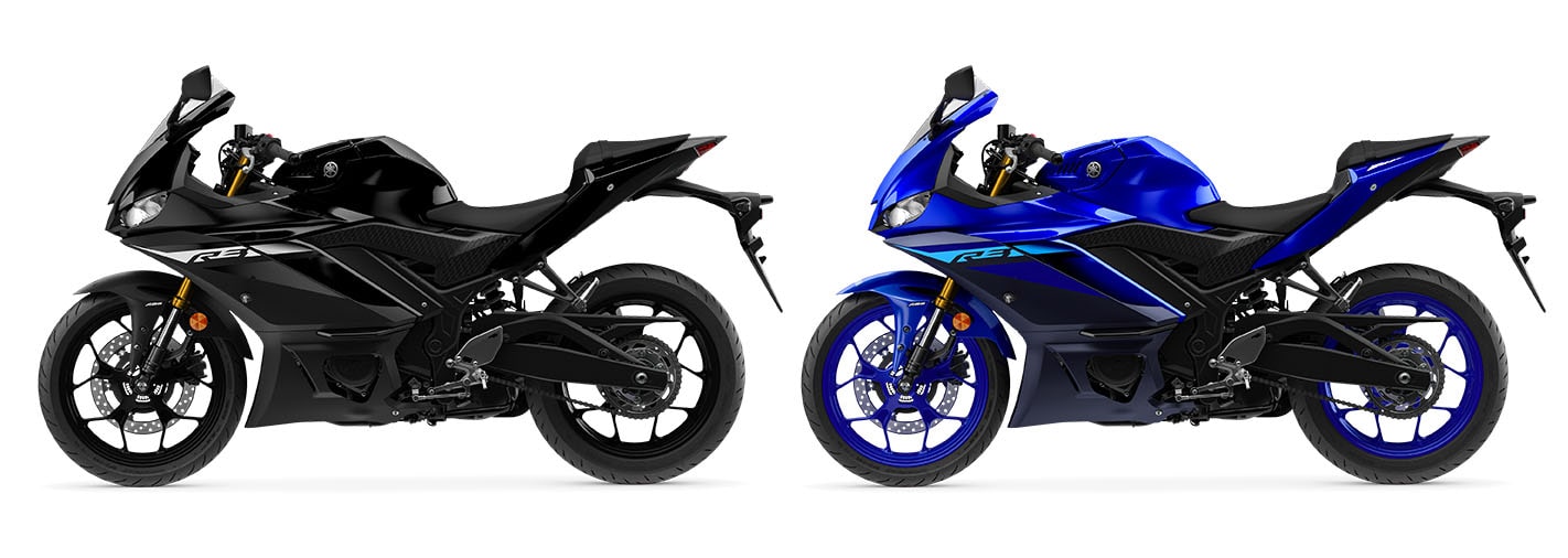 ใหม่ YZF-R3 2024 สีดำ สีน้ำเงิน